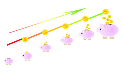 illustration of a schematic diagram of income drowth