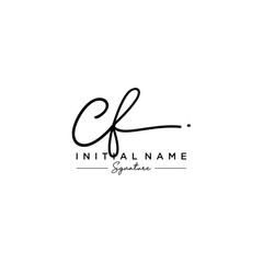 Letter CF Signature Logo Template Vector