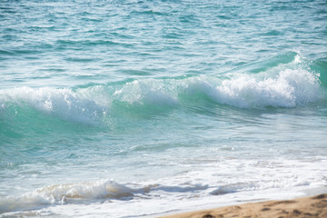 Obraz premium Light turquoise blue wave of the Mediterranean Sea