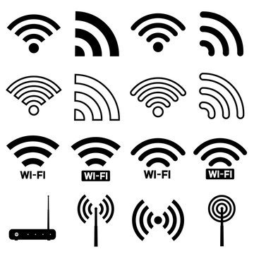 WI-Fi Set icon, logo isolated on white background