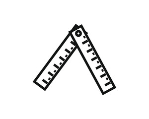 simple vector icon with measure ruler shape