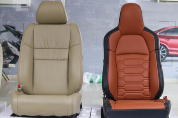 Obraz premium Leather Designer Seat Cover Designs Car Seat Cover Machine Stitch Sewing Services Car Decor Repair and Services Multi Color
