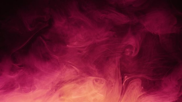 Smoke flow transition. Fire flames glow. Magenta steam motion on dark background.