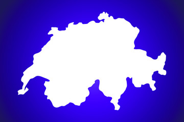 Switzerland colorful vector map silhouette