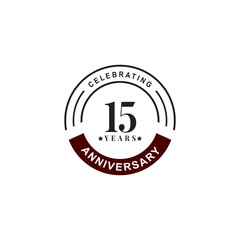 15th year celebrating anniversary emblem logo design template