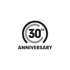 30th year celebrating anniversary emblem logo design template