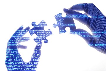 Business partnership puzzle connection teamwork solution communication
