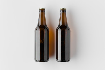 Top view of a beer bottle mockup.