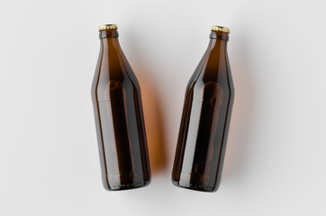 Top view of a beer bottle mockup.