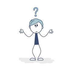 Stick man with question mark. Concept image for several business ideas