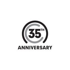 Obraz premium 35th year celebrating anniversary emblem logo design template