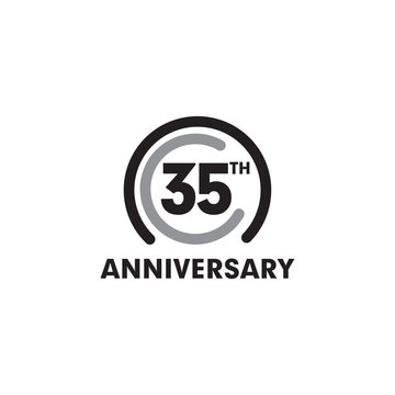 35th year celebrating anniversary emblem logo design template