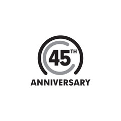 45th year celebrating anniversary emblem logo design template