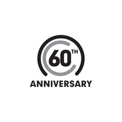60th year celebrating anniversary emblem logo design template