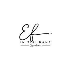 Letter EF Signature Logo Template Vector