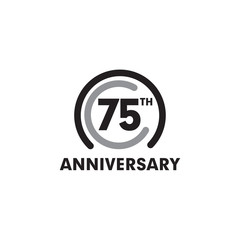 Obraz premium 75th year celebrating anniversary emblem logo design template