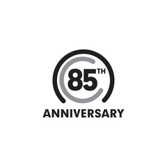 85th year celebrating anniversary emblem logo design template