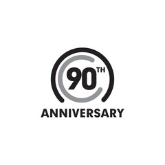 90th year celebrating anniversary emblem logo design template