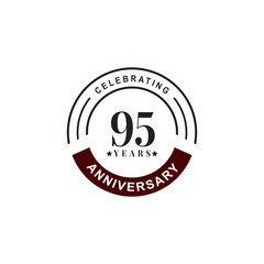 95th year celebrating anniversary emblem logo design template