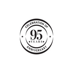 95th year celebrating anniversary emblem logo design template