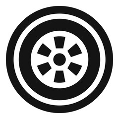 Car wheel icon. Simple illustration of car wheel vector icon for web design isolated on white background