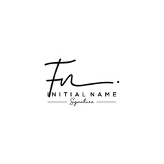 Letter FN Signature Logo Template Vector