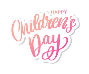 Children's day vector background. Happy Children's Day title. Happy Children's Day inscription.