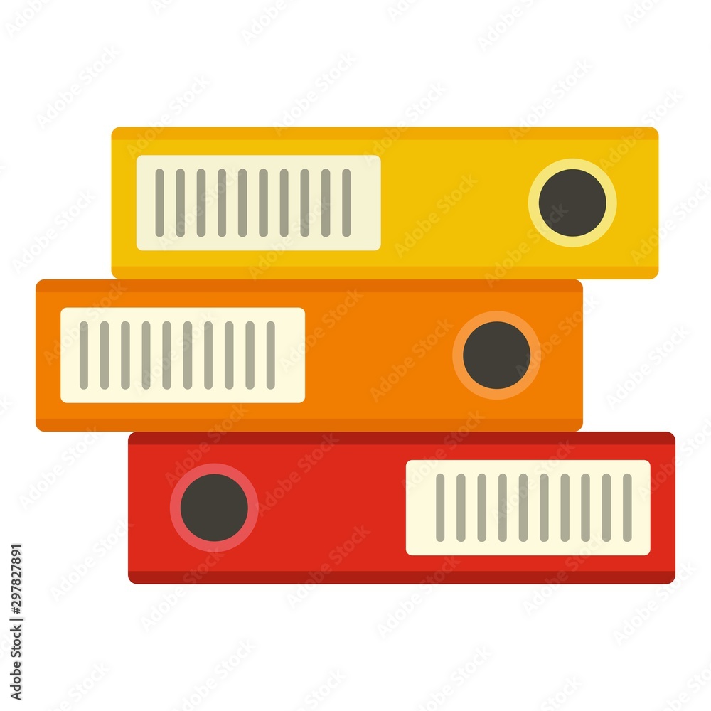Poster folder stack icon. flat illustration of folder stack vector icon for web design