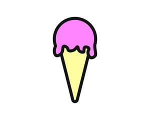 simple vector icon, with ice cream shape