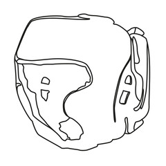 boxing helmet contour vector illustration