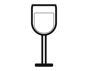 Simple vector icon with wine glass shape