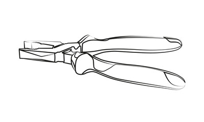 combination pliers contour vector illustration