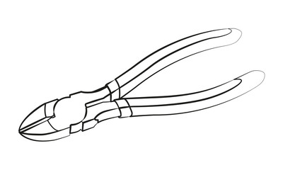 diagonal pliers silhouette vector illustration