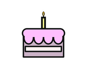 simple vector icon, with cake shape