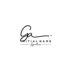 Letter GA Signature Logo Template Vector