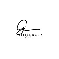 Letter GI Signature Logo Template Vector