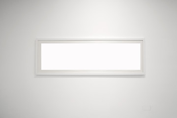 Museum of modern art.Empty Gallery interior space, white walls and grey floors