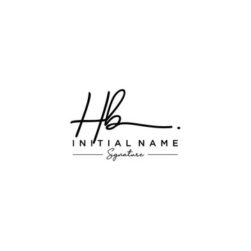 Letter HB Signature Logo Template Vector