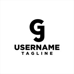Creative letter gj design logo vector