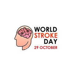 World Stroke Day - Vector logo poster illustration of World Stroke Day on October 29th. Health care awareness campaign. 