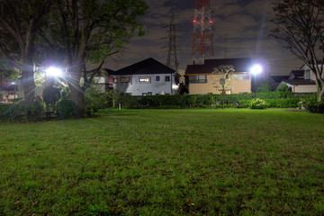 夜の日本の公園