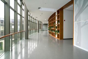 Exhibition hall entrance hall and glass windows