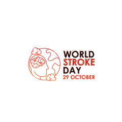 World Stroke Day - Vector logo poster illustration of World Stroke Day on October 29th. Health care awareness campaign. 