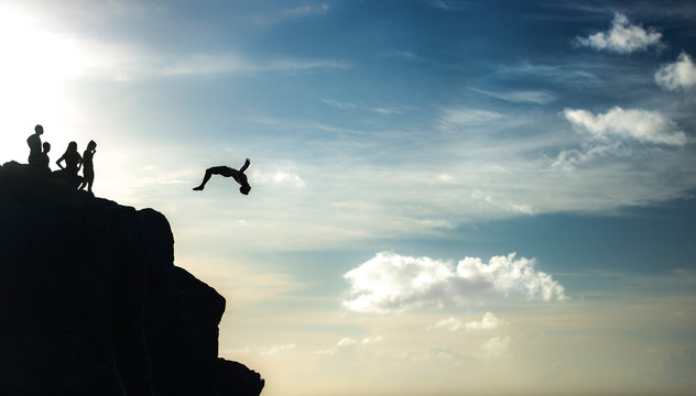 Cliff Diving, Waimea Bay, O&acute;ahu, Hawai&acute;i