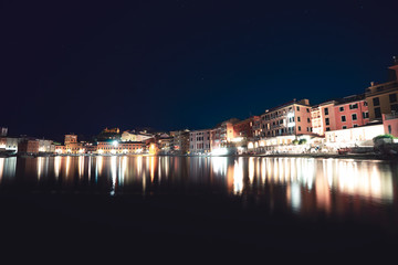 Sestri Levante during the night