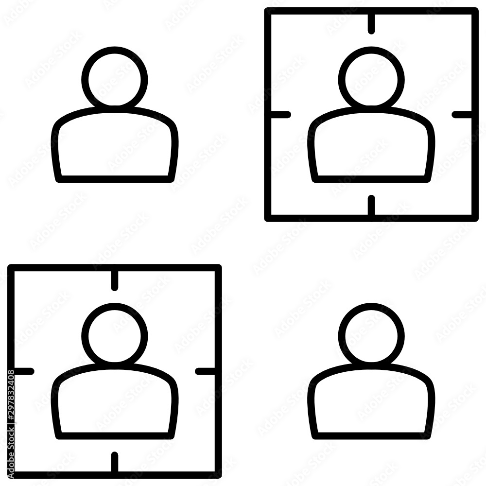 Poster client and potential buyer concept vector segmentation icon design
