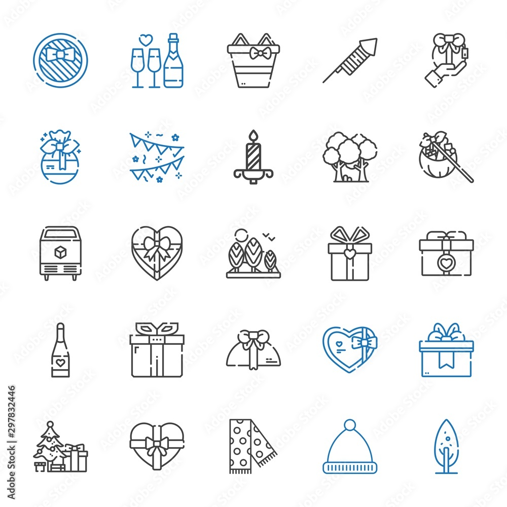 Sticker christmas icons set