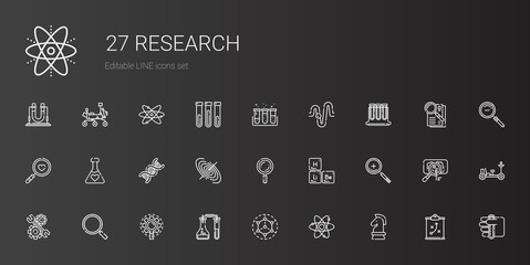 research icons set