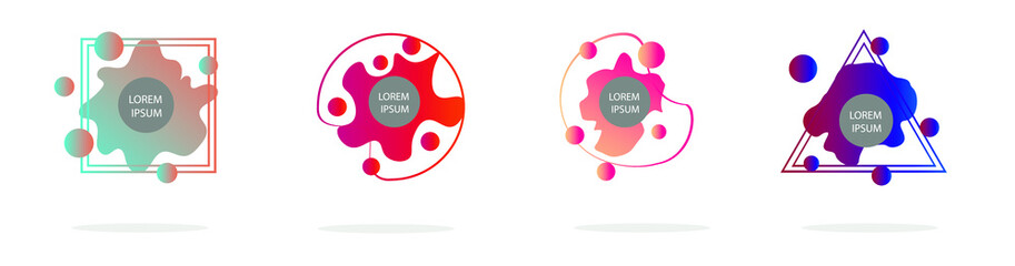 Set of abstract modern graphic elements. Colorful vector gradient shapes composition. Template for design, banner, flyer, poster, wallpaper, brochure, smartphone screen, mobile app