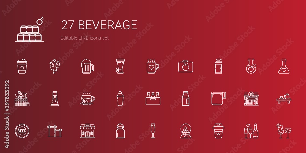 Canvas Prints beverage icons set